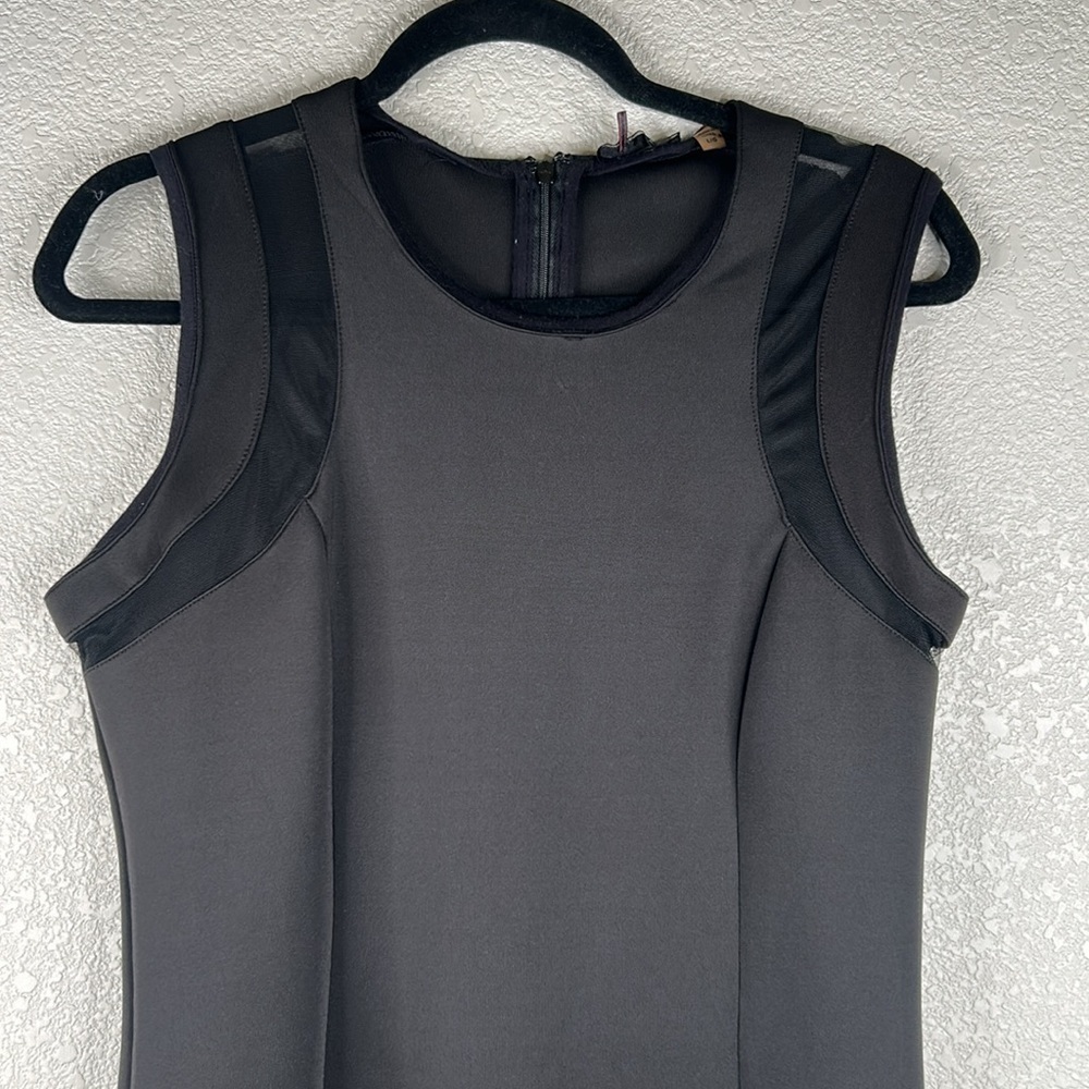 DEX Black Sleeveless Sheer Detail Sheath Cocktail Little Black Dress Size Large - Picture 2 of 5